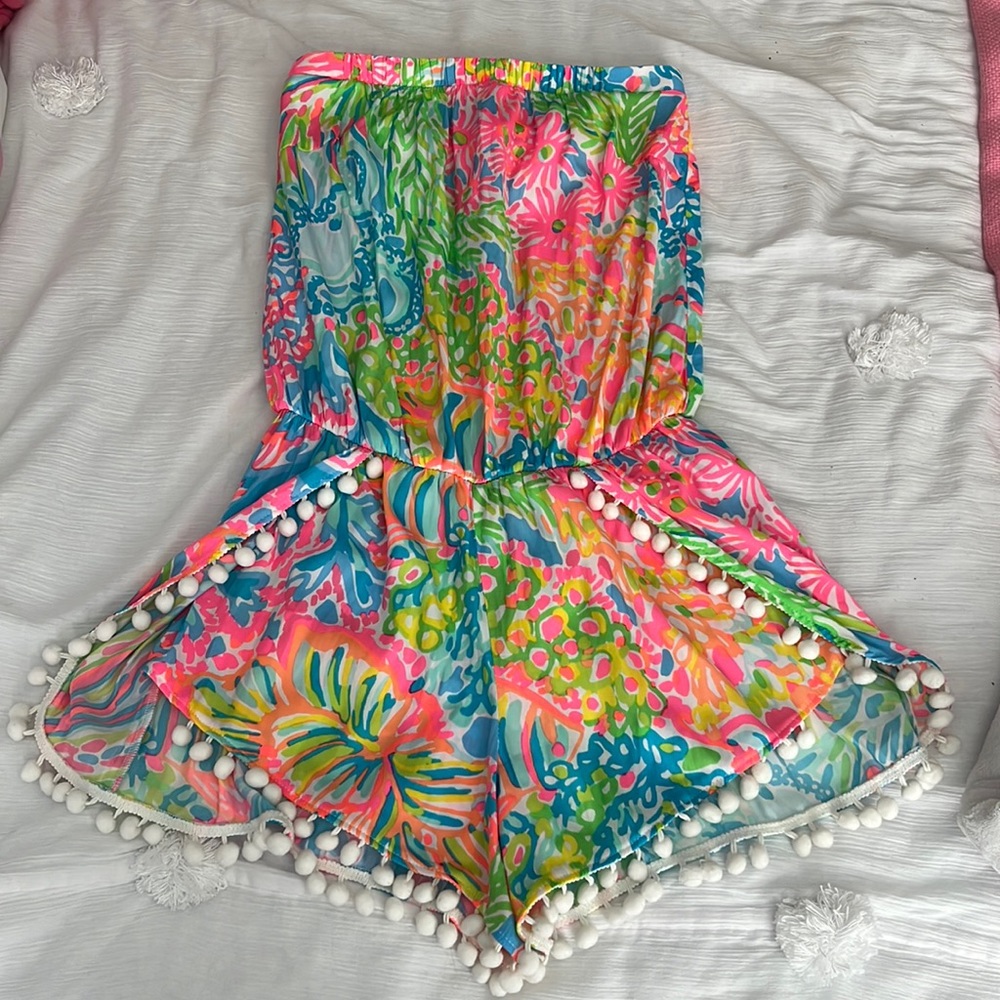 Lilly Pulitzer Daisy Romper in Lovers Coral